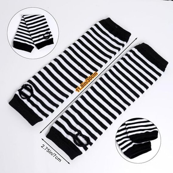 Arm Covers Warmer Winter Arm Sleeve Gloves Knit Mitten Gloves Y2K Gloves - Picture 2 of 4